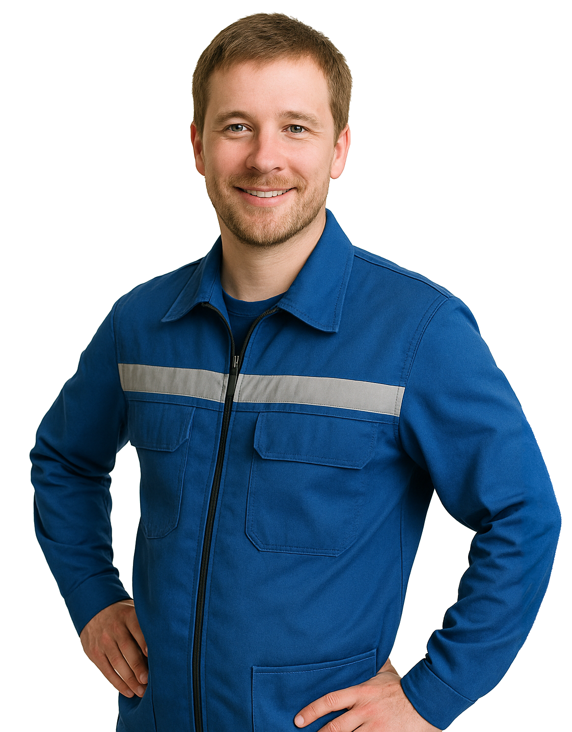 Мужчина, работник водоканала в спецовке